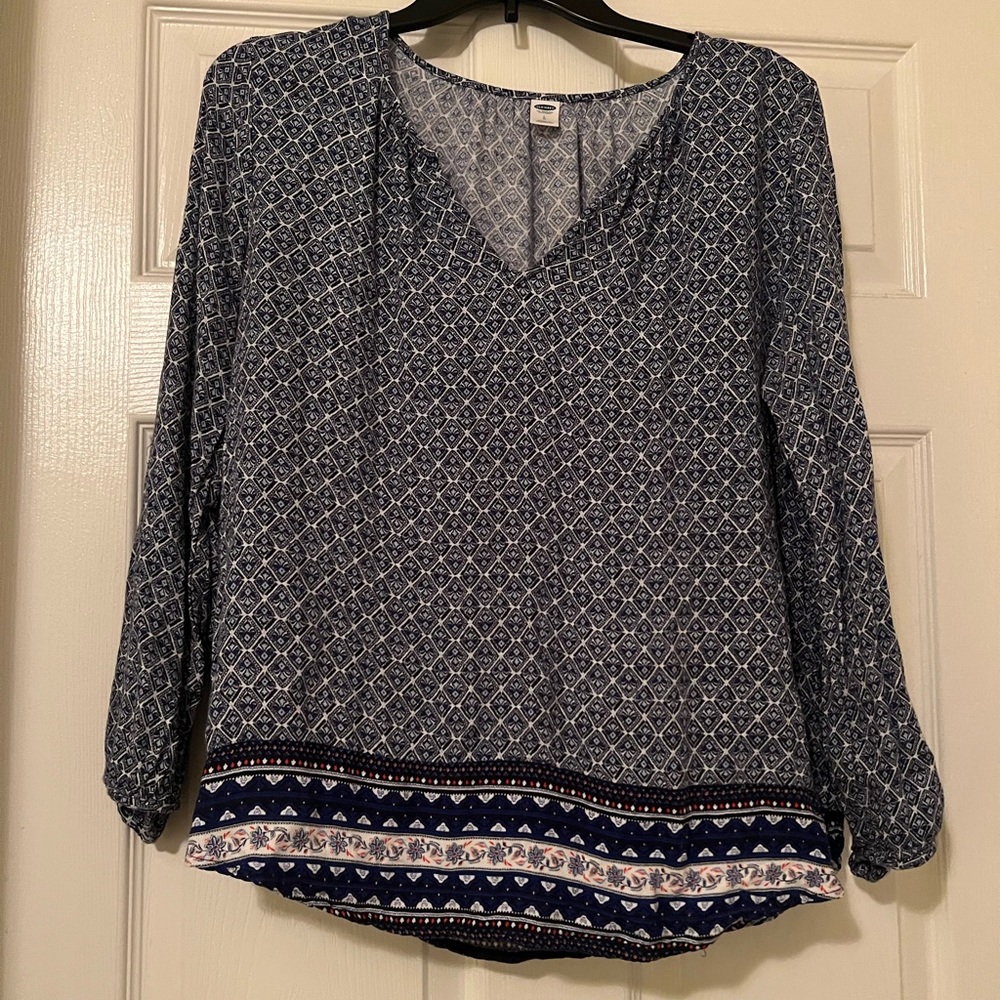 Blue Patterned Top